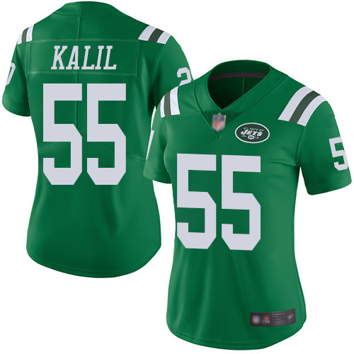 New York Jets Limited Green Women Ryan Kalil Jersey NFL Football #55 Rush Vapor Untouchable
